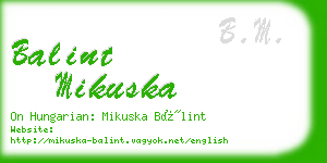 balint mikuska business card